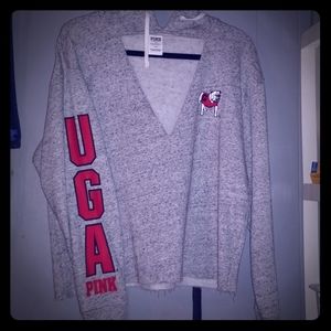 Gray low cut hoodie with UGA by PINK